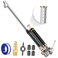 Heavy Duty Tire Inflator with Pressure Gauge, 16.5 Inch Extended Dual Head Air