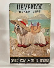 Havanese metal sign " beach theme"