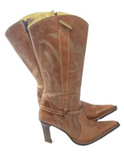 Vintage Destroy Leather Boots Size EU 40 Y2k ...