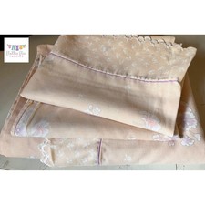 Vintage Full double flat Sheet Set from Marlborough, pretty peachy pink floral