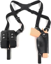 Lilcreek Leather Shoulder Holster for Concealed Carry, Adjustable Gun Black