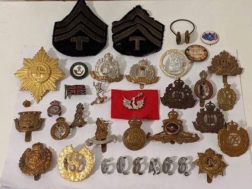 Vintage Military Badge Lot Australian British WW1 WW2