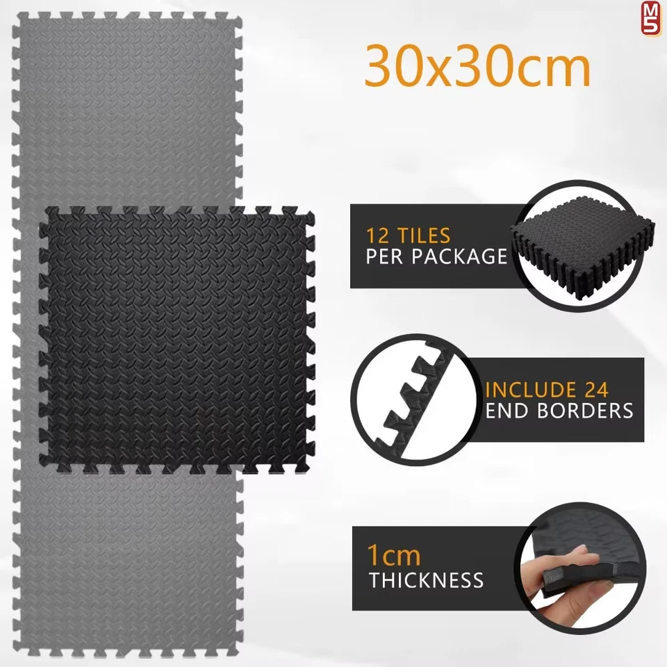 EVA Foam Puzzle Exercise for Home Gym, Interlocking Floor Non-Slip Surface Mat - Immagine 4 di 4