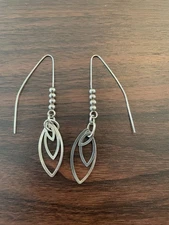 Silver beaded threader earrings