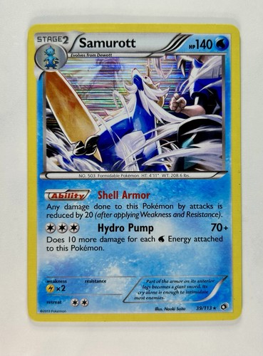 Samurott 2013 Pokemon Legendary Treasures Holo Rare #39/113 * Damaged