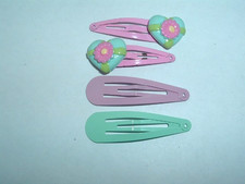 HEART SNAP CLIP BARRETTES UP DO HAIR ACCESSORY