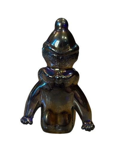 Vintage Fenton Sitting Clown Purple Iridescent Carnival Glass 4 5/8” - Picture 3 of 7