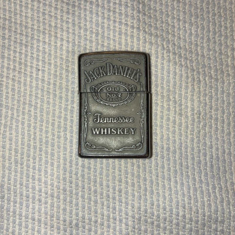 Jack Daniels Zippo Lighter High Polish Chrome Pewter Emblem