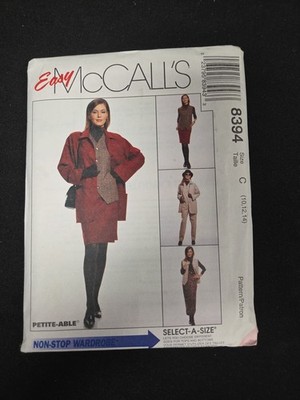 Mccalls Sewing Pattern 8394 Uncut Vintage 1990s Size C 10 12 14 Outfit 