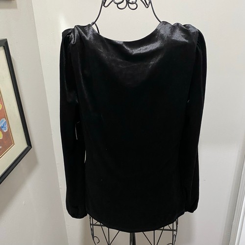 INC International Concepts schwarzes Velours VelveT Top Größe Large Langarm NEU - Bild 5 von 11