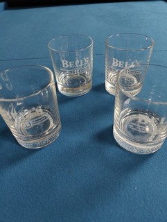 Set of 4 Vintage Bells Whisky "8 Years Old" Tumblers Heavy Base