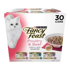 Purina Fancy Feast Grilled Beef and Chicken Flavor Collection Wet Cat Food-30pk