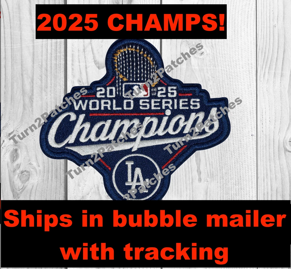Official 2025 Dodgers Champions Patch World Series Jersey Patch LA Championship - Image 4 of 4