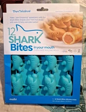 Mobi Oven-Safe Silcone Baking Mold 12 Shark Bites Pigs In A Blanket New 