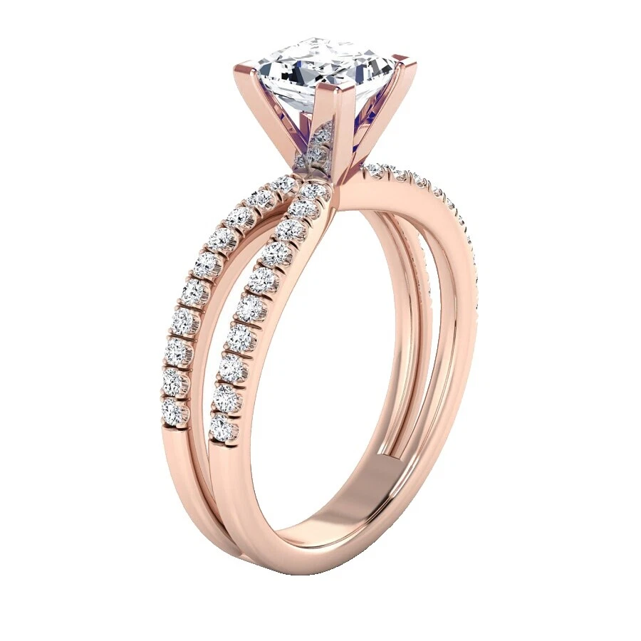 Zafiro de Banda Anillos de Moda enchapado en oro rosa