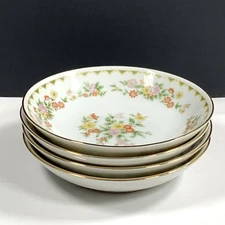 4 Empress China Gaiety 1026 Japan Bowls Soup Dessert Floral 5.5” Diam X 1” Deep