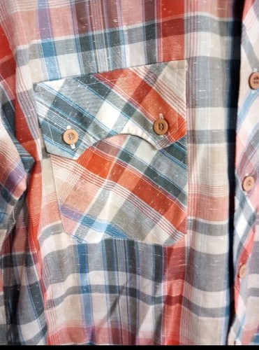 Vintage Esprit by Campus Tapered Fit Plaid Western Wear Shirt Men's Size Large - Picture 5 of 10