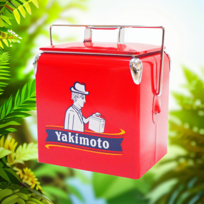 Yakimoto Vintage ice chest 14Qt Metal Cooler box ,red, Portable and high quality
