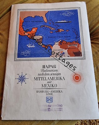 1935/6 Hamburg Amerika Linie Studienreisen Cariba,Orinoco + & Tarife Prospekte