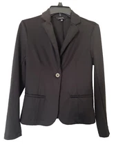 Labijou Womens Everyday Blazer Jacket Black Size Small Button