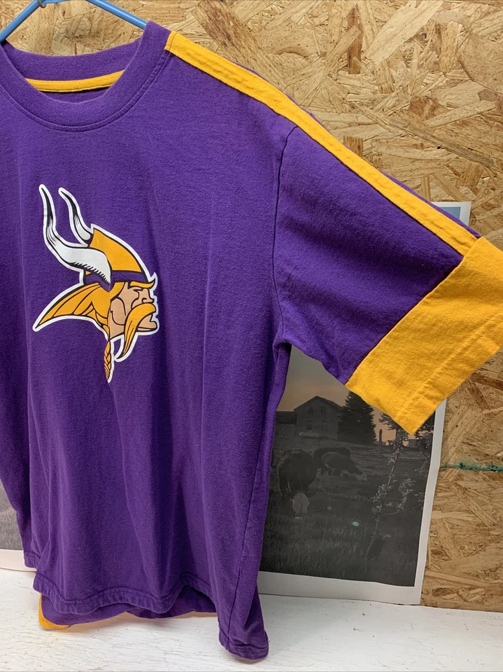 Minnesota Vikings NFL Team Apparel Unisex Purple W/ Yellow Trim Shirt Crew M - Image 3 of 4