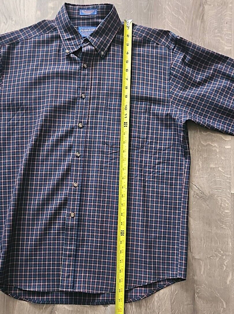 Pendleton Sir Pendleton Blue/Orange Plaid 100% Wo… - image 6