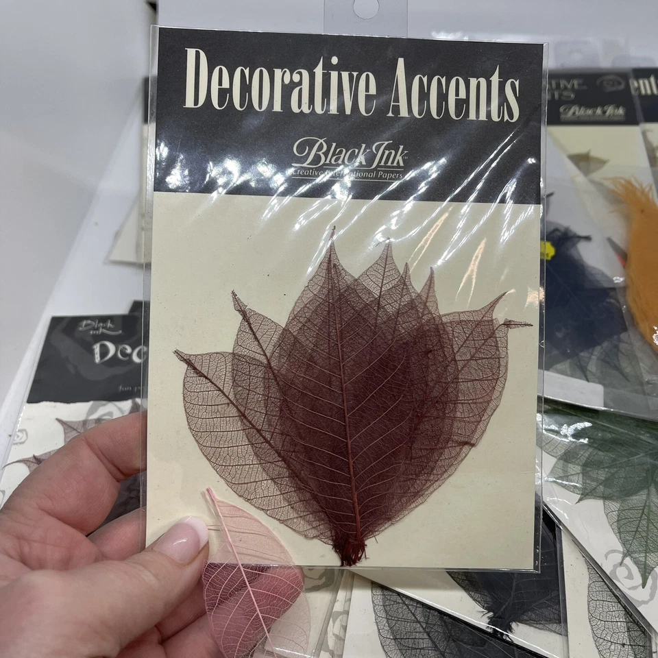 黑色墨水装饰口音骨架静脉叶套装混合颜色品牌 — 第 2/4 张图片