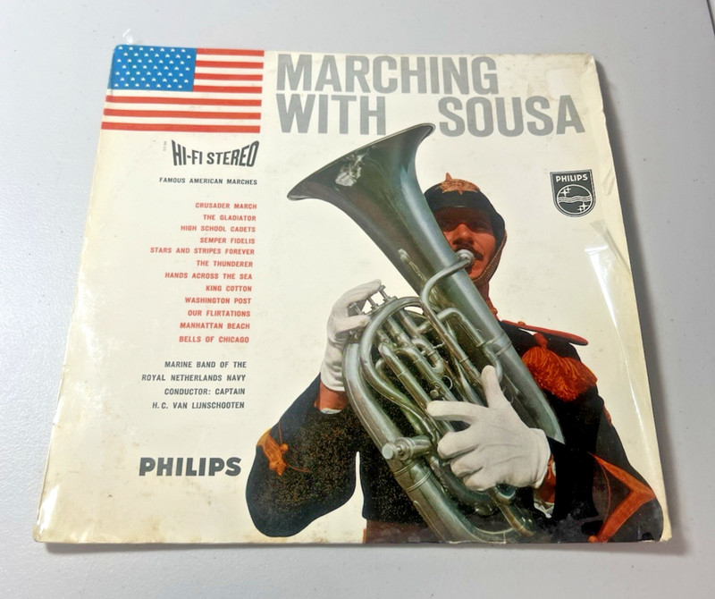 J. P. SOUSA - MARCHING WITH SOUSA Rare Vinyl LP record album VG (840 310 BY)