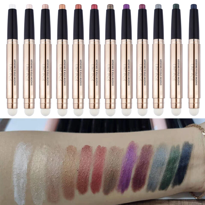 12Color Cream Eye ShadowPen Eyeshadow Pencil Double-head Shimmer Eyeshadow Stick - Image 4 of 4