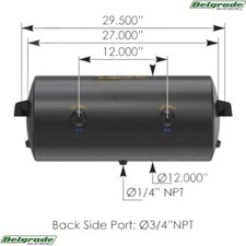 172.2002t Universal Air Tank 2850 Cubic In Vol 12.000in Diameter Replaces Ht1230 172.2002t Universal Air Tank 2850 Cubic In Vol 12.000in Diameter Replaces Ht1230
