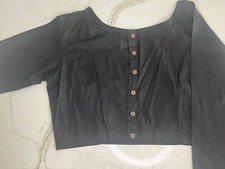 Cotton Black Saree Blouse/Choli, L Size 46-48