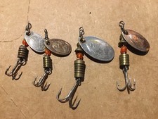 4 Vintage Sportfisher Fishing Spinners Size 0 Size 1 Size 2