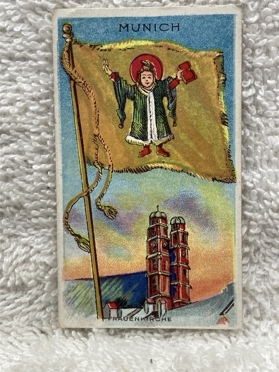 tobacco munich Munich Recruit Little Cigar Flags of the Nations Tobacco Card Blue Back Vtg