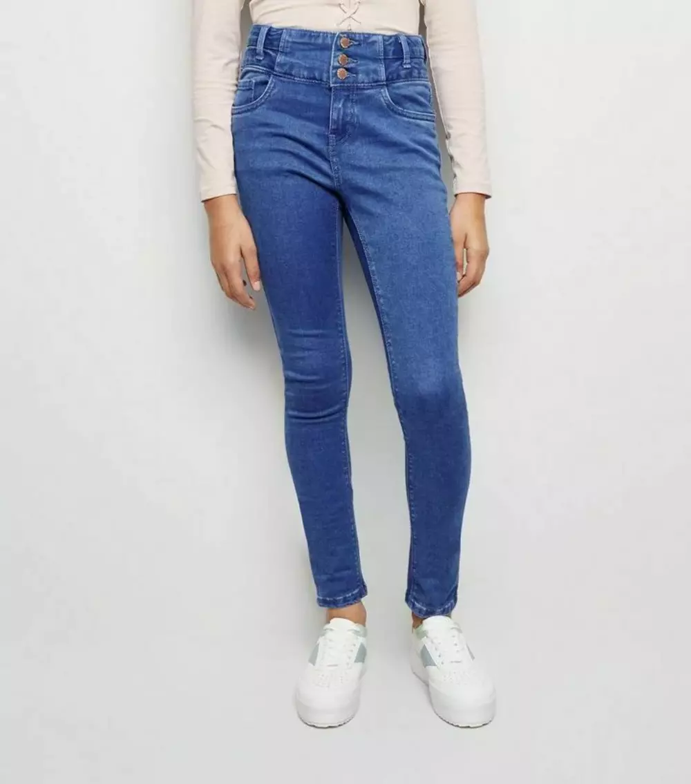 New Look High Waist Jeans Blue 11 12 14 Years | eBay