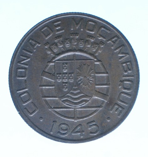 MOZAMBIC SHIELD 1945 COINS BRONZE COLLECTION COIN BRONZE CURRENCY NUMISMATIC - Picture 2 of 2