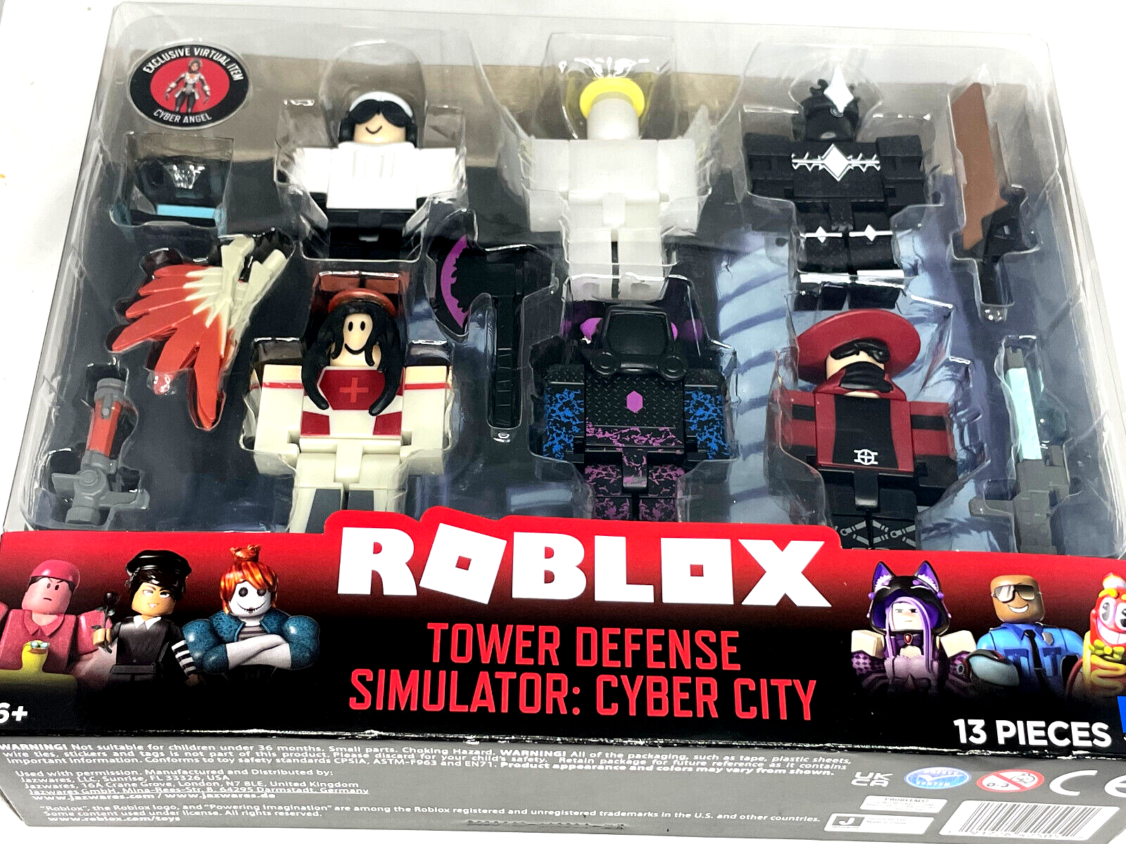 ROBLOX Action 6 Figures TOWER DEFENSE SIMULATOR CYBER Angel CITY Playset