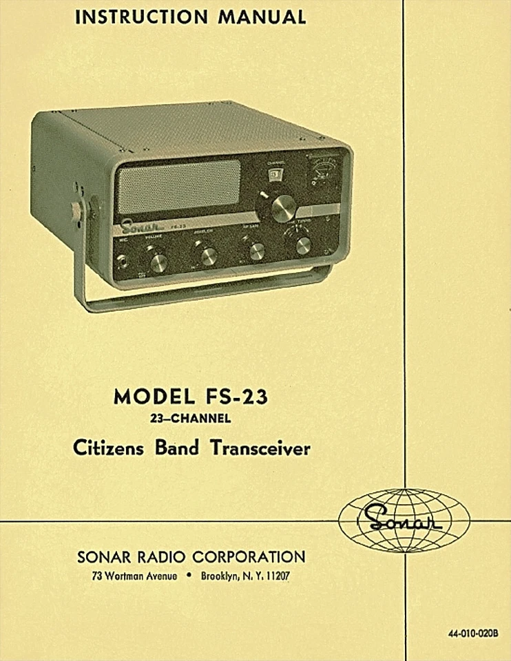 MANUAL DEL PROPIETARIO SONAR FS-23 USB + Radio CB esquemática - KJ4IYE Foto 3 de 4