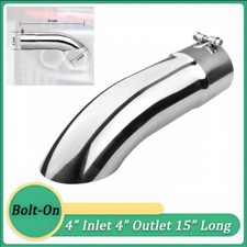 Turn-down 4 Inlet 4 Outlet 15 Long Exhaust Tip Rolled Edge Universal Tialpipe