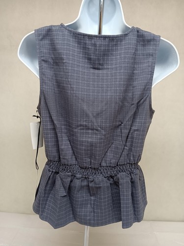 TREASURE & BOND MUJER XS AZUL SIN MANGAS ENVOLVENTE BLUSA CON CORBATA LATERAL ELÁSTICA NUEVA CON ETIQUETAS - Imagen 9 de 15