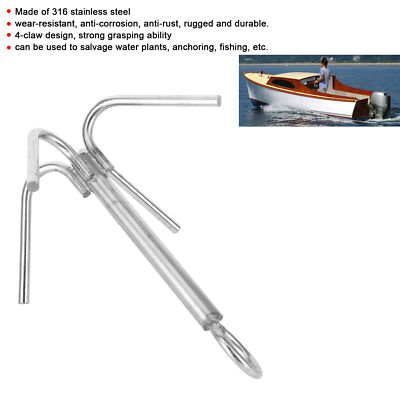 4 Krallen 316 Edelstahl Rostschutz Greifhaken Marine Boot Yacht