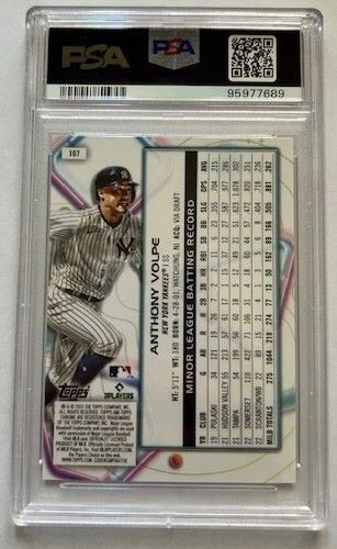 2023 Topps Cosmic Chrome Anthony Volpe RC #107 Green Space Dust /75 - Image 2 of 2