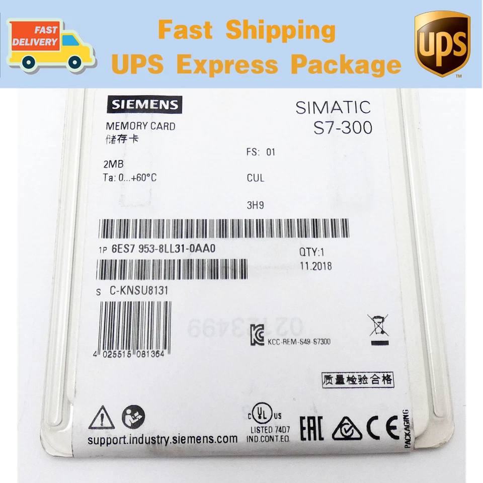 6ES7953-8LL31-0AA0 Siemens Simatic S7 Micro Memory Card 2MB Expedited Shipping - Image 2 of 4