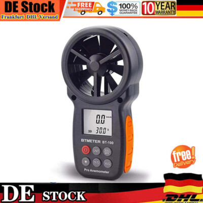 BTMETER Windmesser Anemometer MAX/MIN/AVG 30M/S Windgeschwindigkeit Temperatur