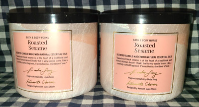 NEW 2-Pack ROASTED SESAME 3-Wick Candle 25-45 burn hours Bath & Body Works