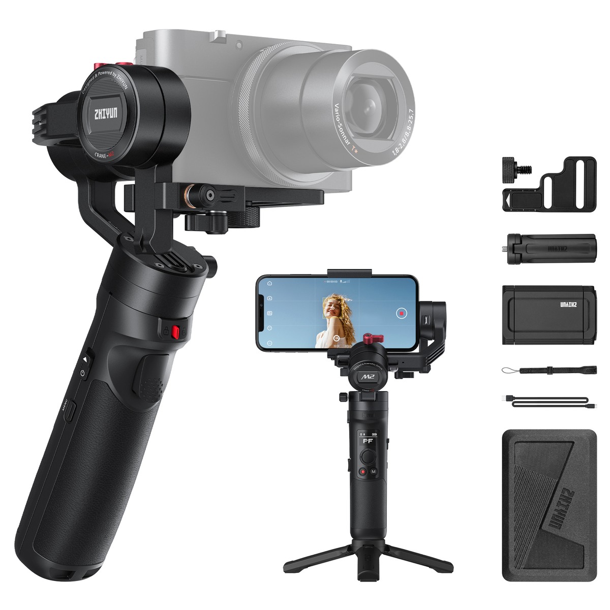 Zhiyun Crane M2 3-Axis Handheld Gimbal for Mirrorless Camera Gopro  Smartphone