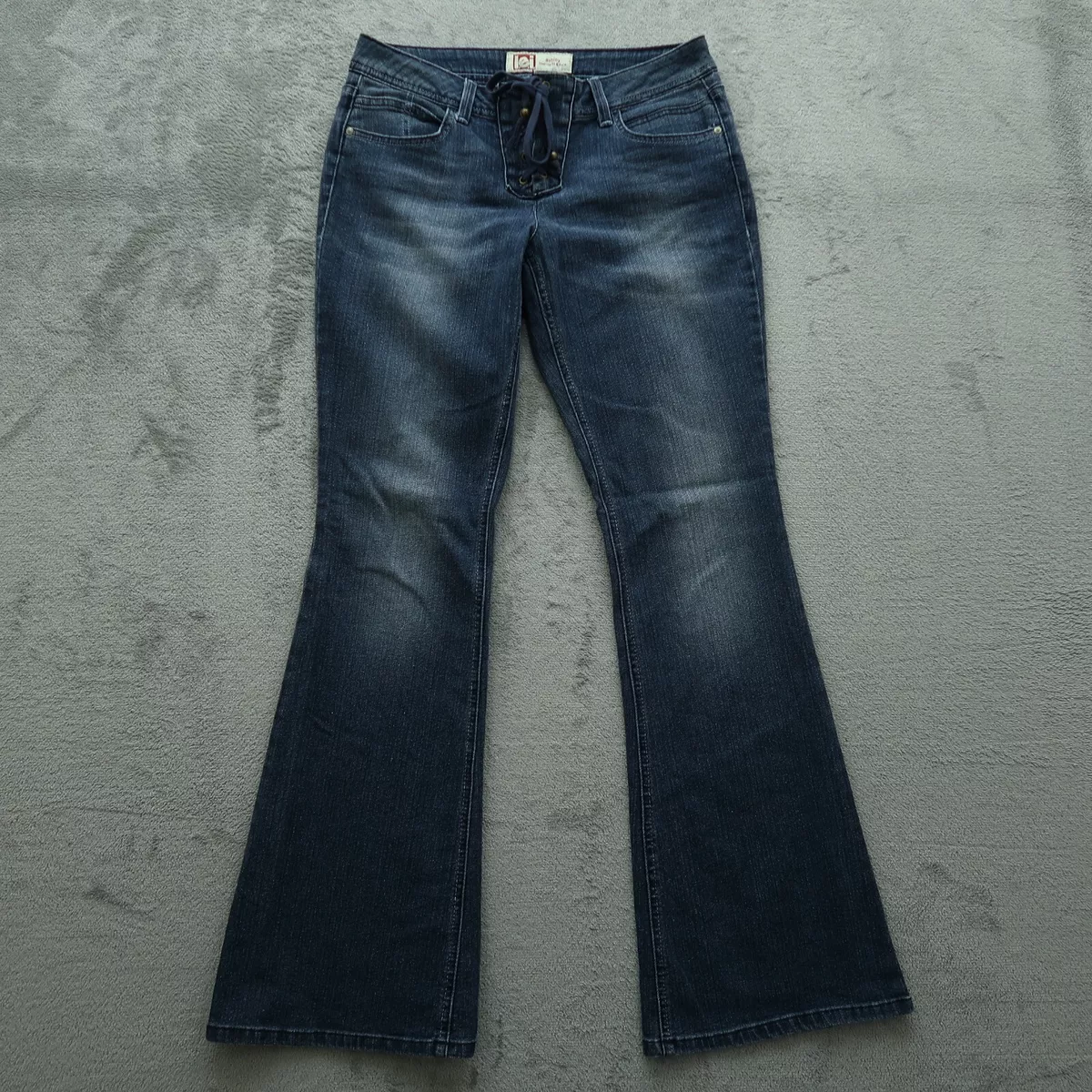 L.I.E. Ashley Jeans Women's 11 Blue Low-Rise Fit & Flare Denim Pants 31x32.5