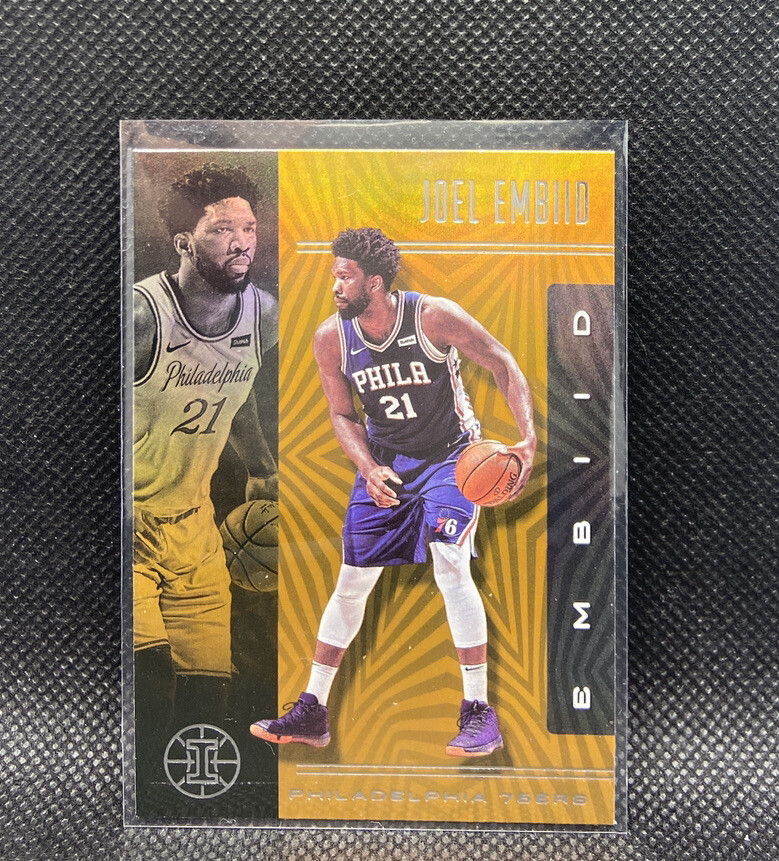 Joel Embiid Orange 76ers SSP 2019-20 Panini Illusions #63
