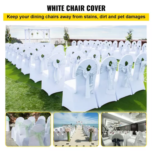 100/50 White Black Spandex Universal Wedding Banquet Chair Cover Meeting Room - Picture 1 of 11