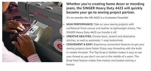 SINGER | 4423 Heavy Duty Sewing Machine With Included Accessory Kit - Picture 6 of 6