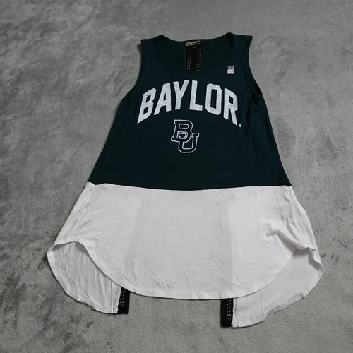 Baylor Bears University Top Sleeveless Women's XS Green White Back Open Graphic